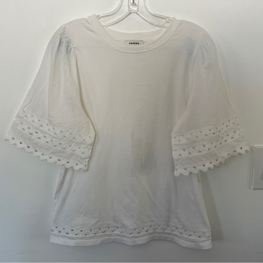 SANDRO T-Shirt white Size Small (FR 1)